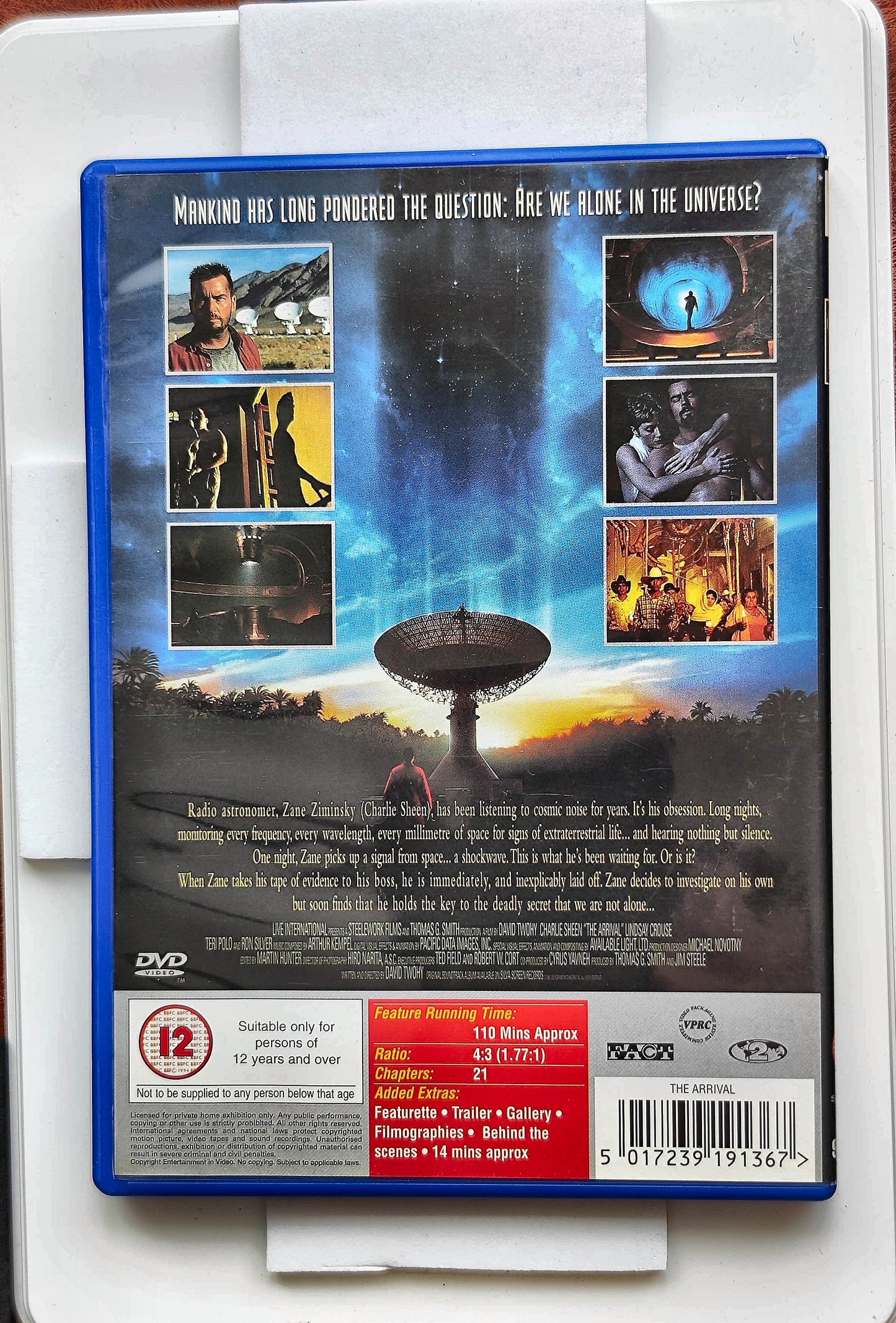 The Arrival 1996 DVD Mystery Crouse Sheen Schiff Twohy