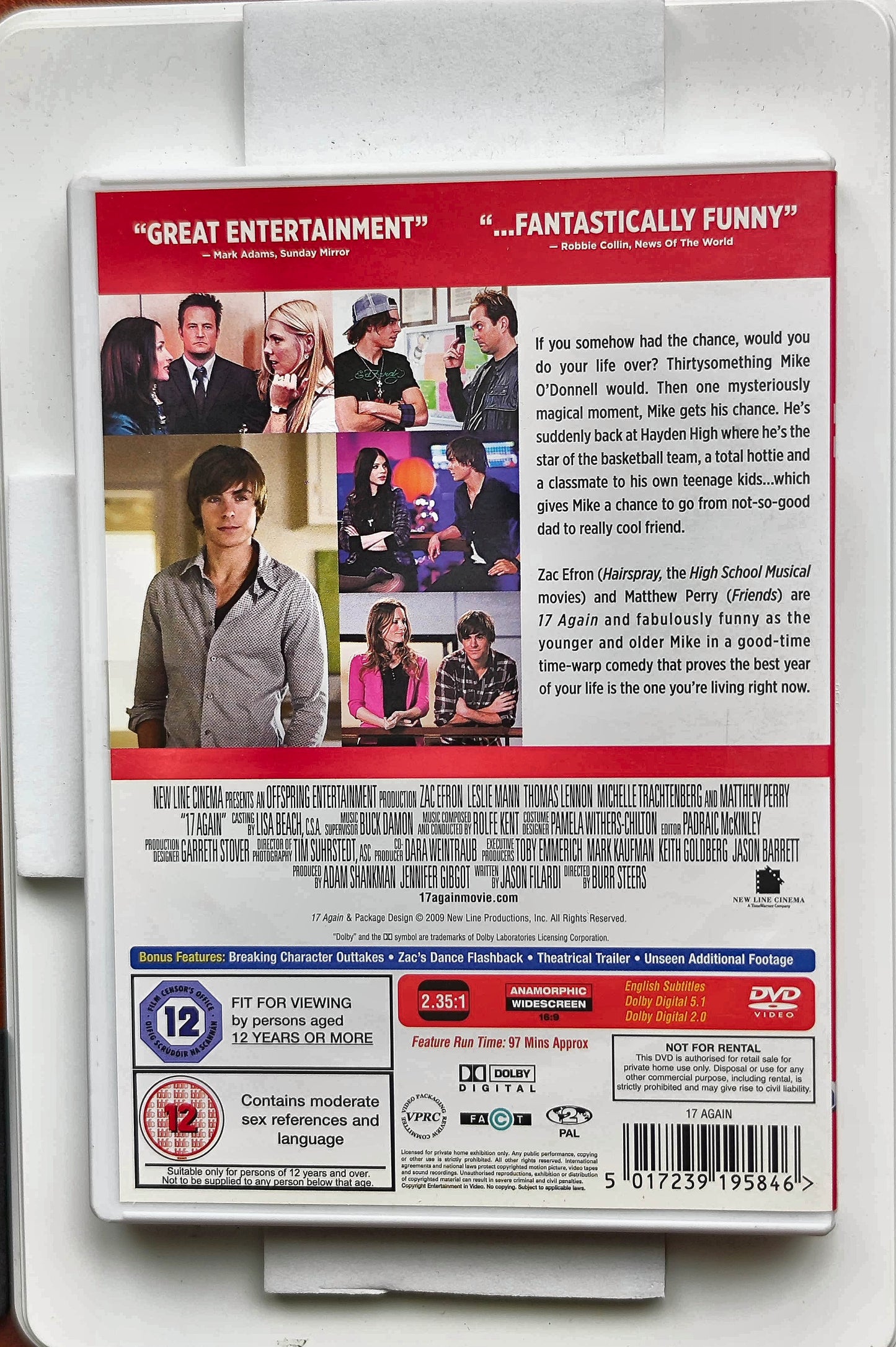 17 Again 2009 DVD Comedy Efron Mann Lennon Steers