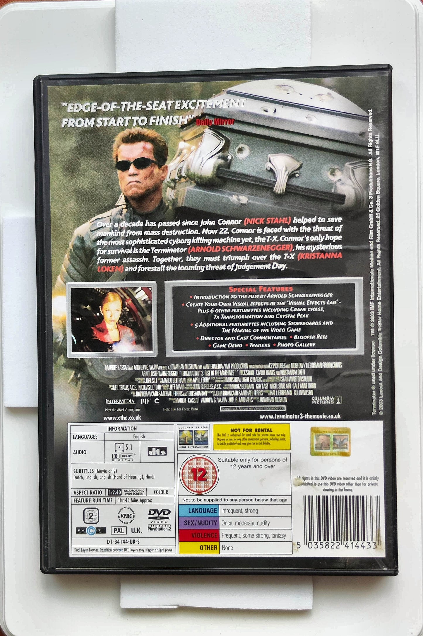 Terminator 3: Rise of the Machines 2003 DVD Action Schwarzenegger Stahl