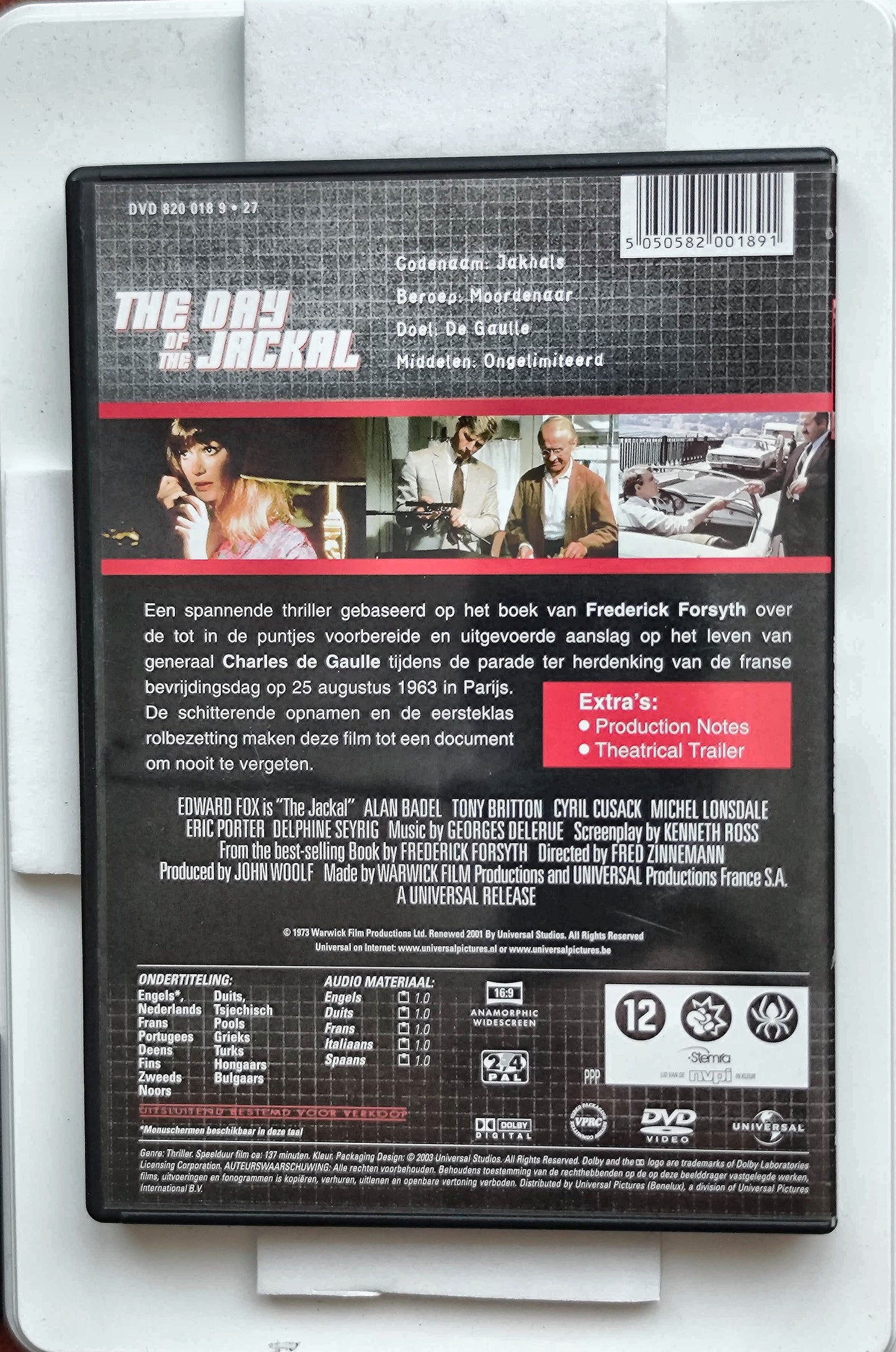 The Day of the Jackal 1973 DVD Crime Fox Alexander Auclair Zinnemann