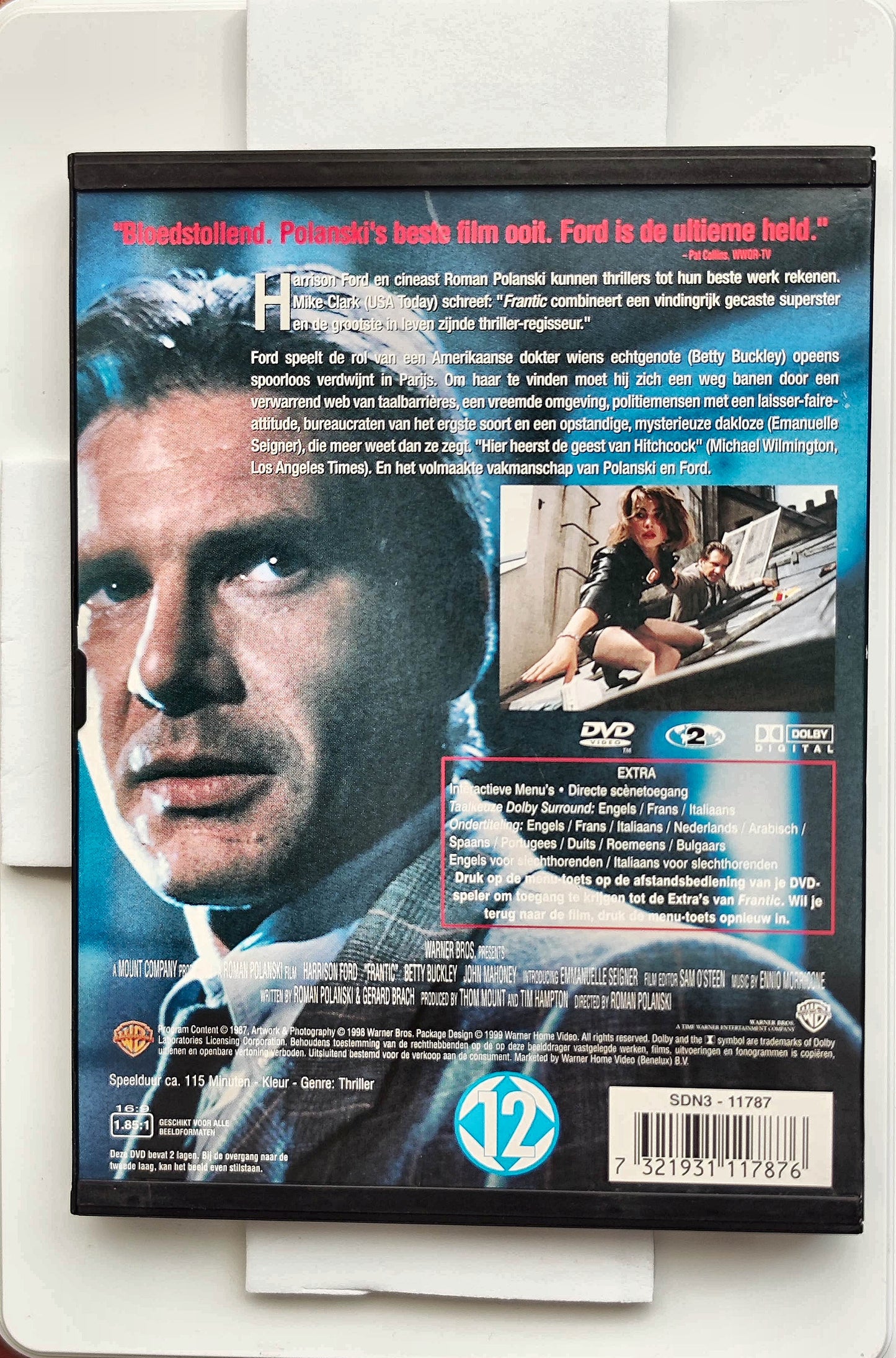 Frantic 1988 DVD Crime Ford Buckley Seigner Polanski