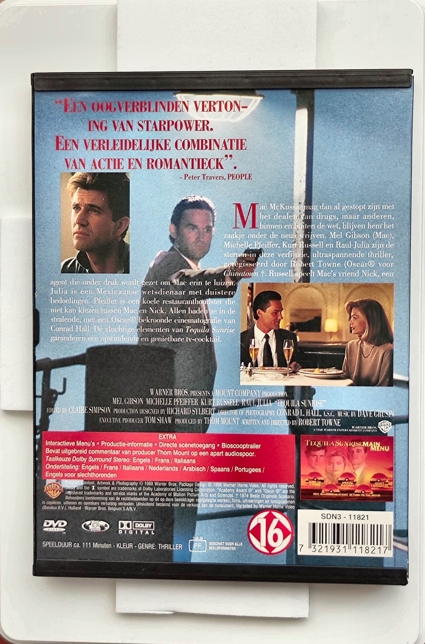 Tequila Sunrise 1988 DVD Crime Gibson Pfeiffer Russell Towne