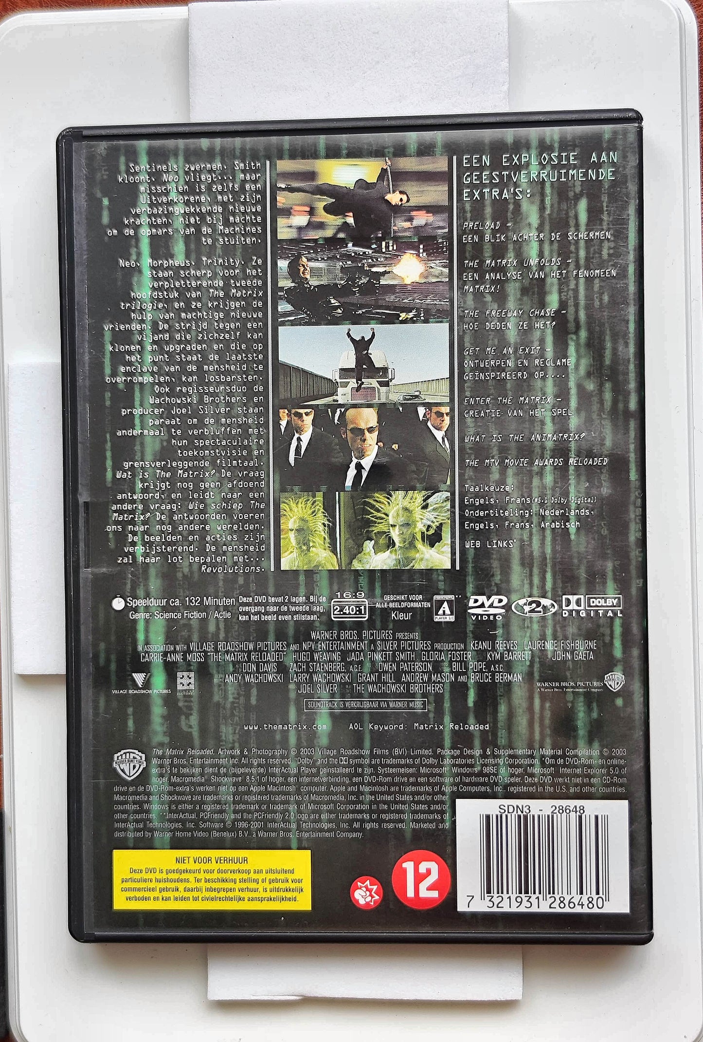 The Matrix Reloaded 2003 DVD Action Fishburne Reeves Weaving Wachowski