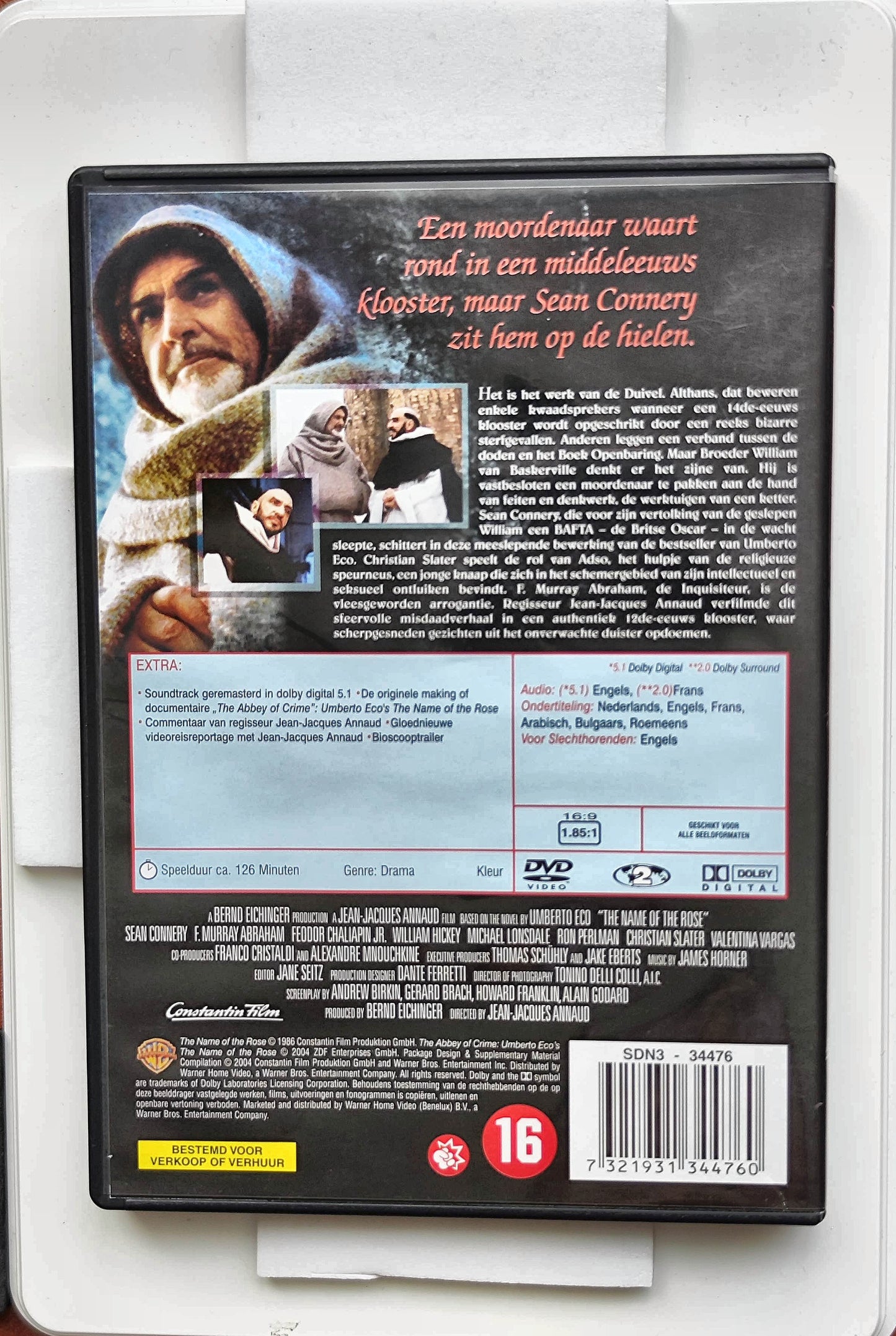 The Name of the Rose 1986 DVD Drama Connery Slater Qualtinger Annaud