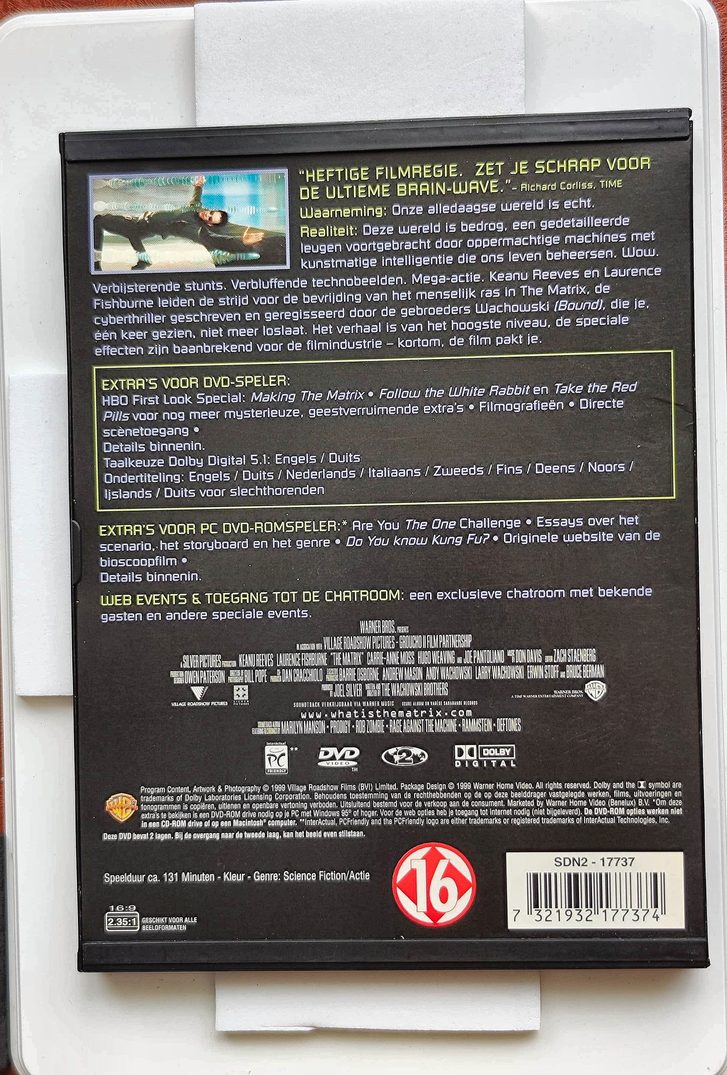 The Matrix 1999 DVD Action Reeves Fishburne Moss Wachowski
