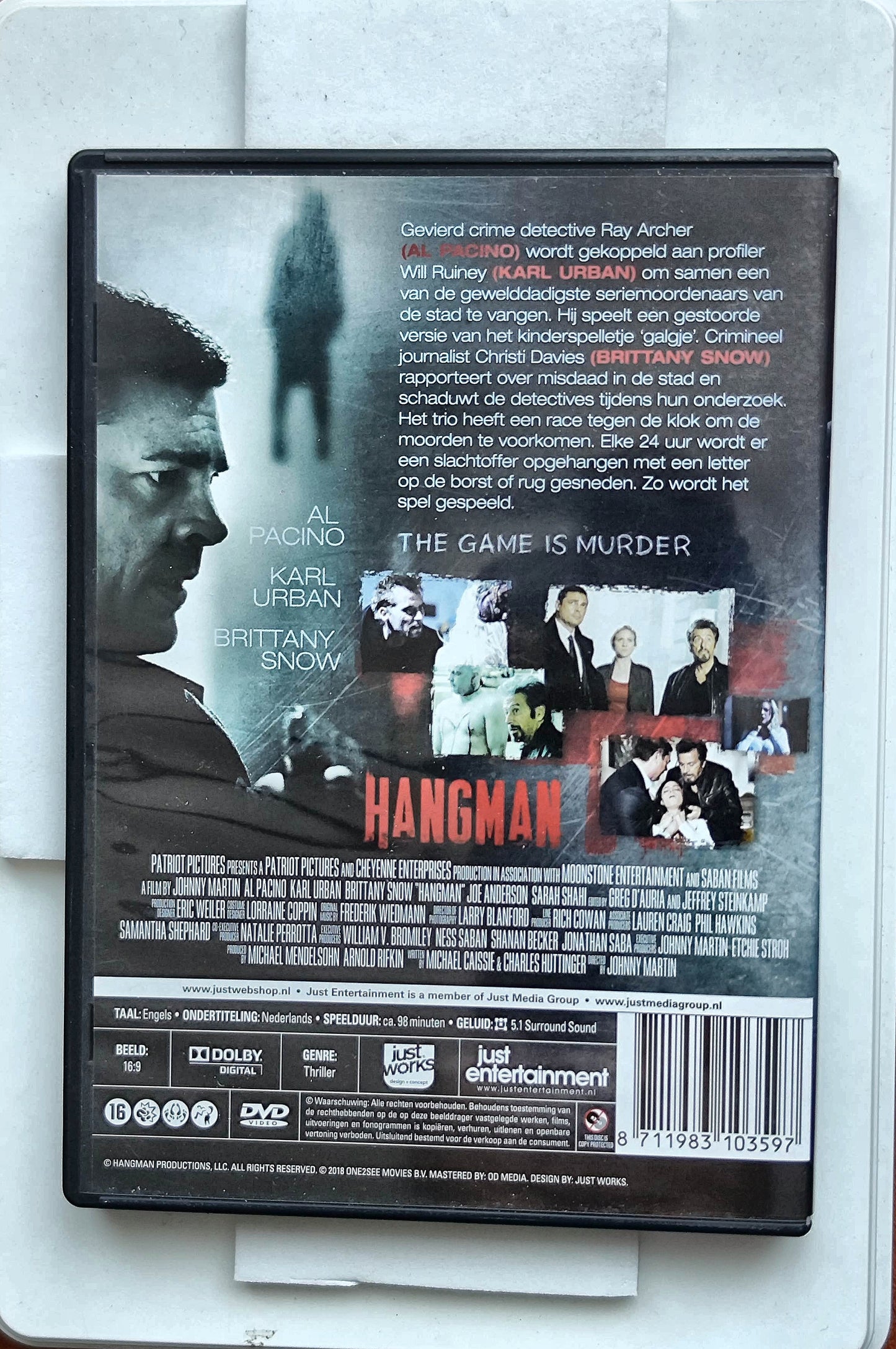 Hangman 2017 DVD Crime Pacino Urban Snow Martin
