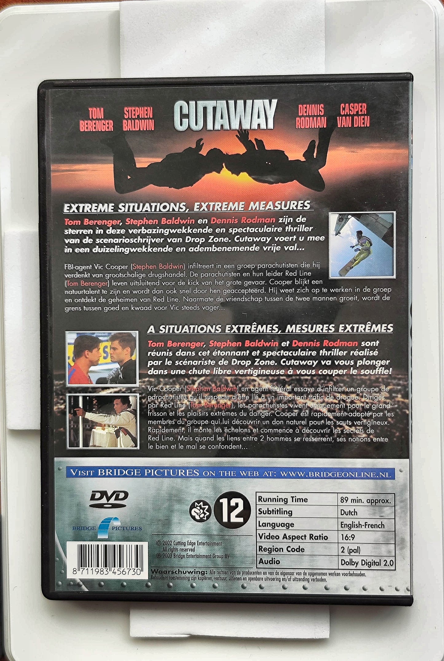 Cutaway 2000 DVD Action Berenger Baldwin Rodman Manos