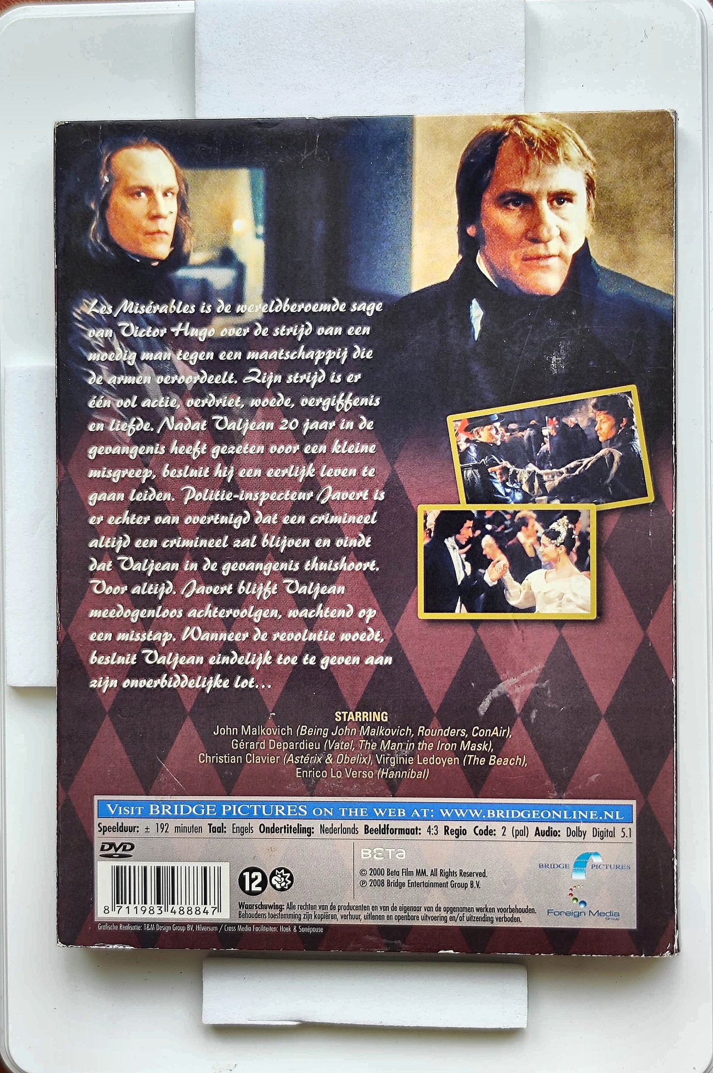 Les Misérables 2000 DVD Drama Malkovich Depardieu Gainsbourg Dayan