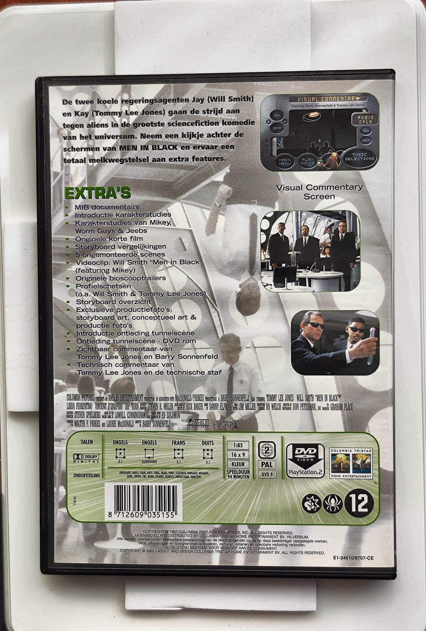Men in Black 1997 DVD Action Jones Smith Fiorentino Sonnenfeld