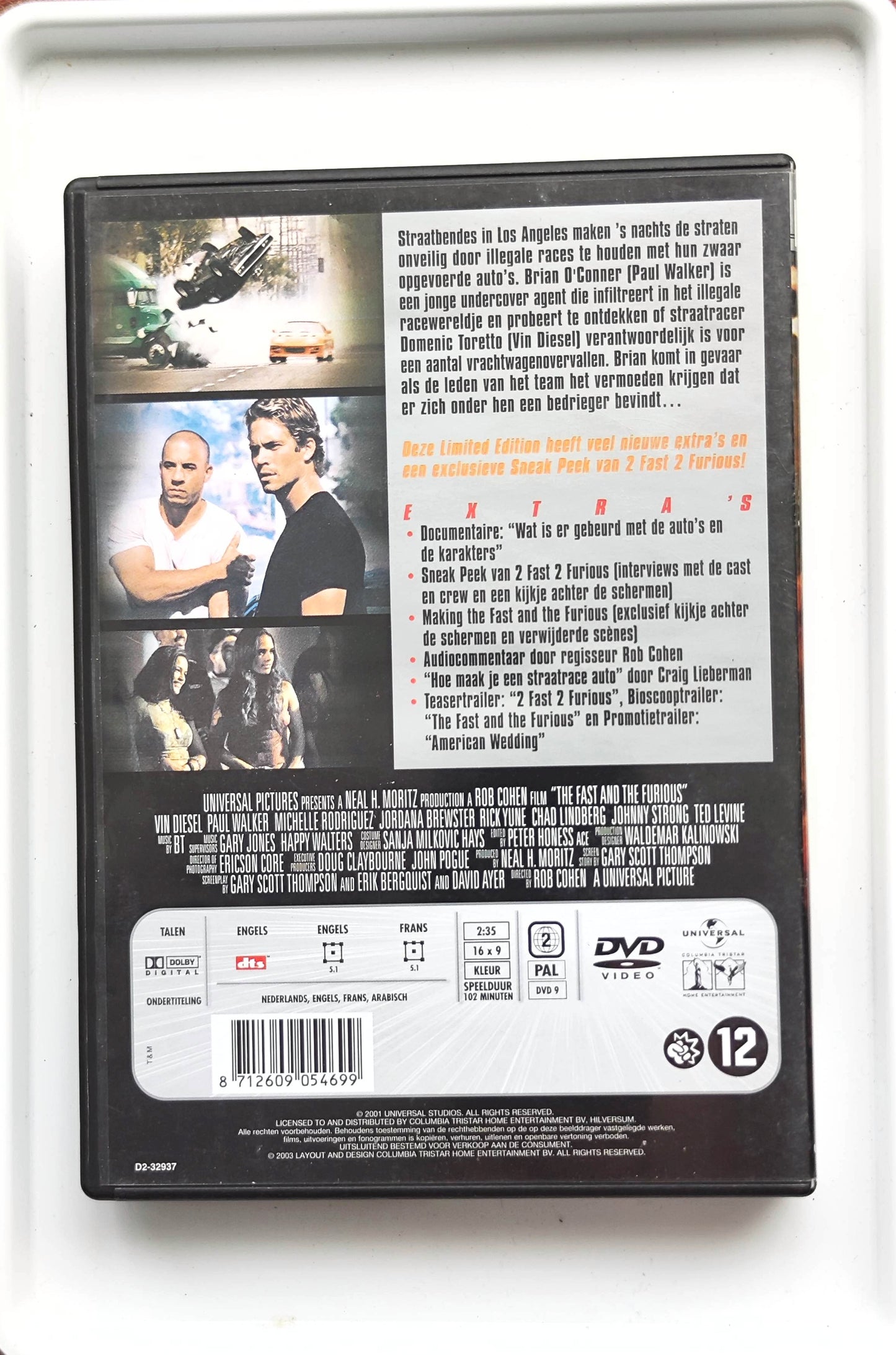 The Fast and the Furious 2001 DVD Action Walker Diesel Rodriguez Cohen