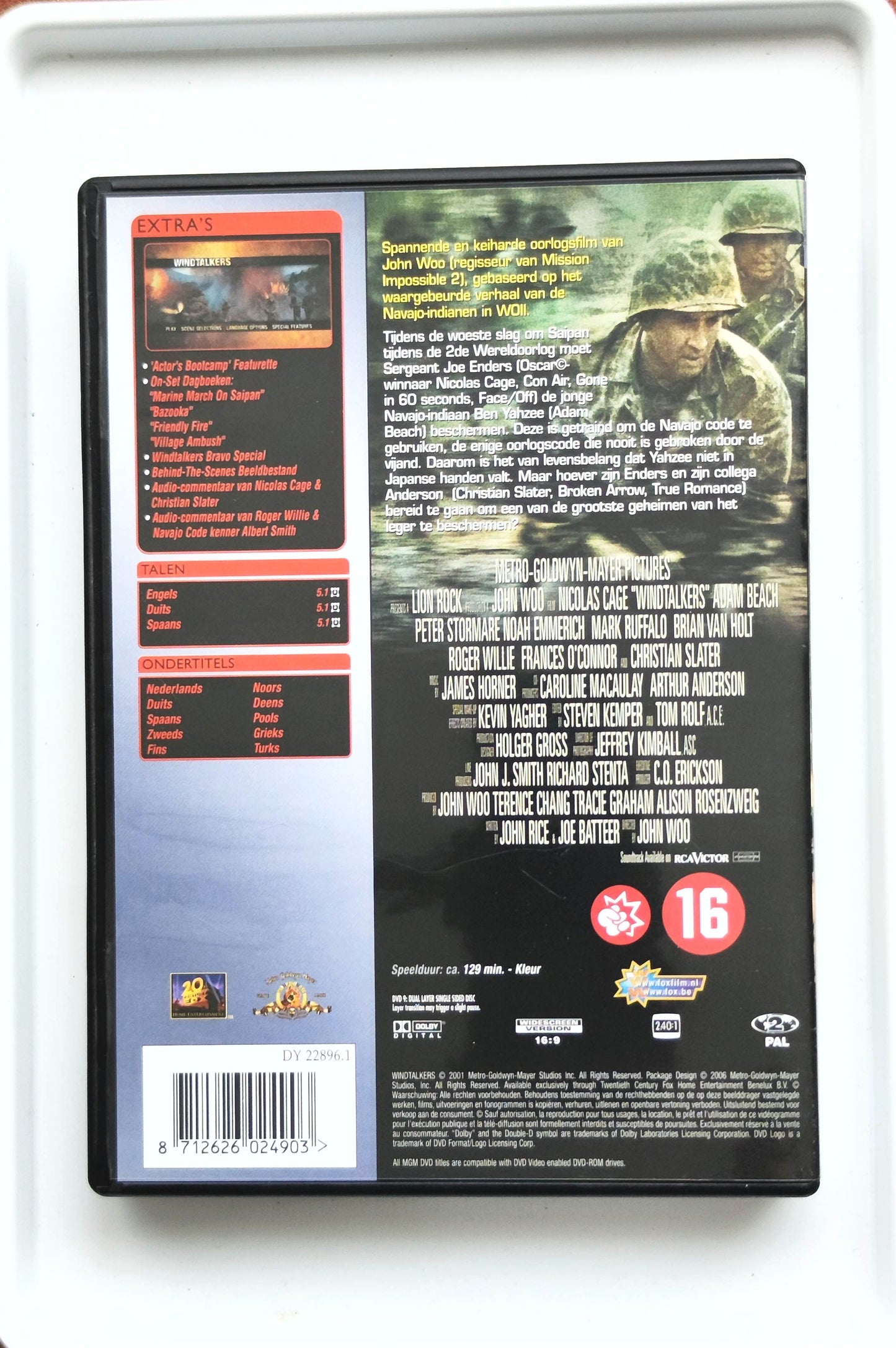 Windtalkers 2002 DVD Action Cage Beach Stormare Woo #G2