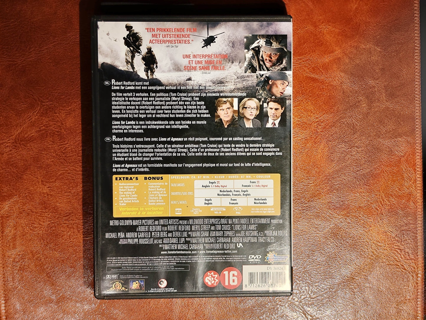 Lions for Lambs 2007 DVD Crime Redford Streep Cruise Redford