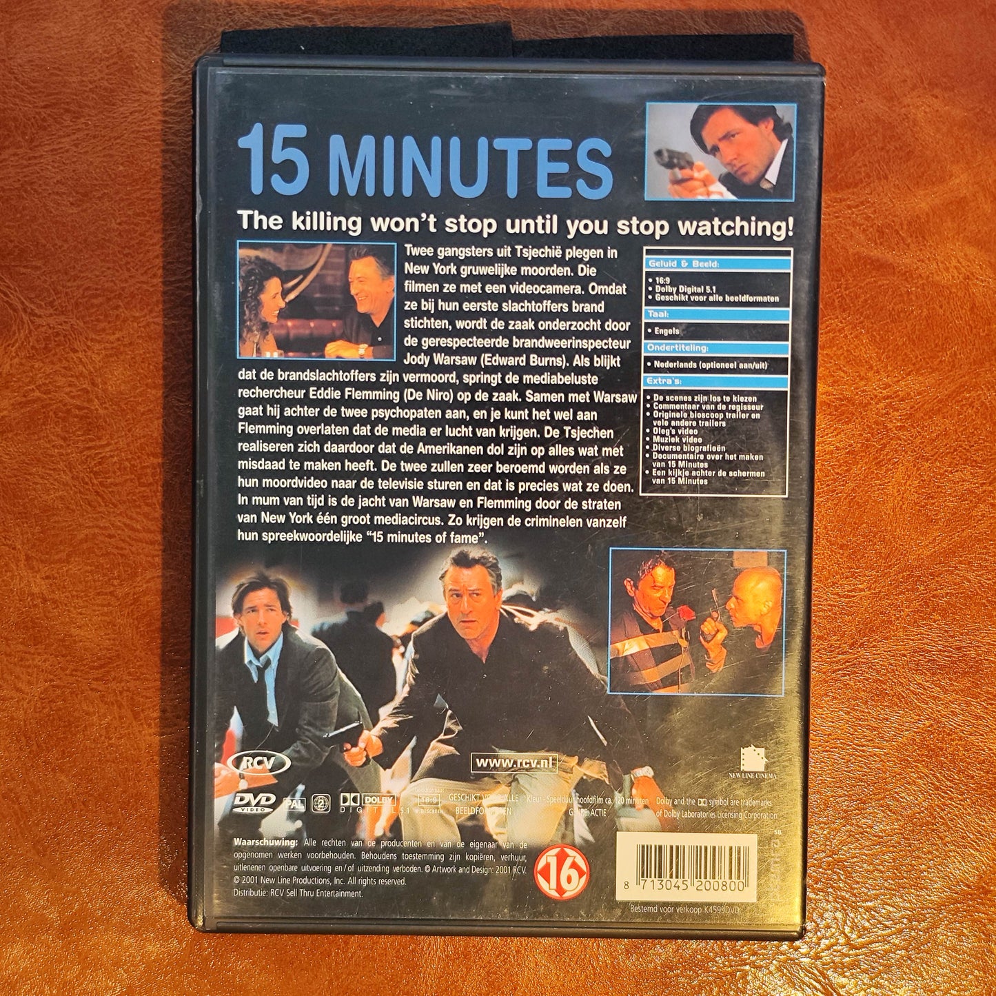 15 Minutes 2001 DVD Action Niro Burns Grammer Herzfeld