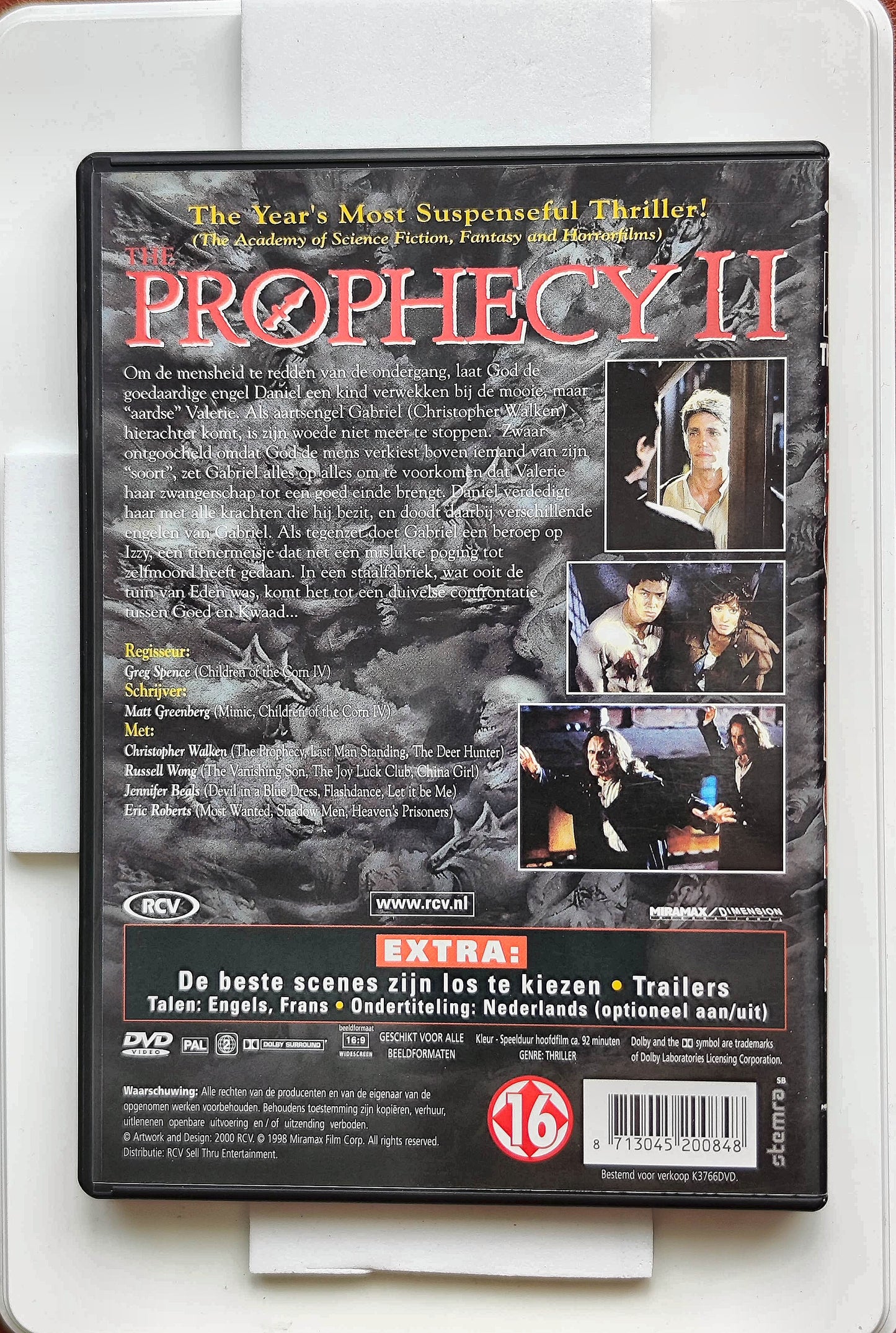 The Prophecy II 1998 DVD Fantasy Walken Wong Beals Spence