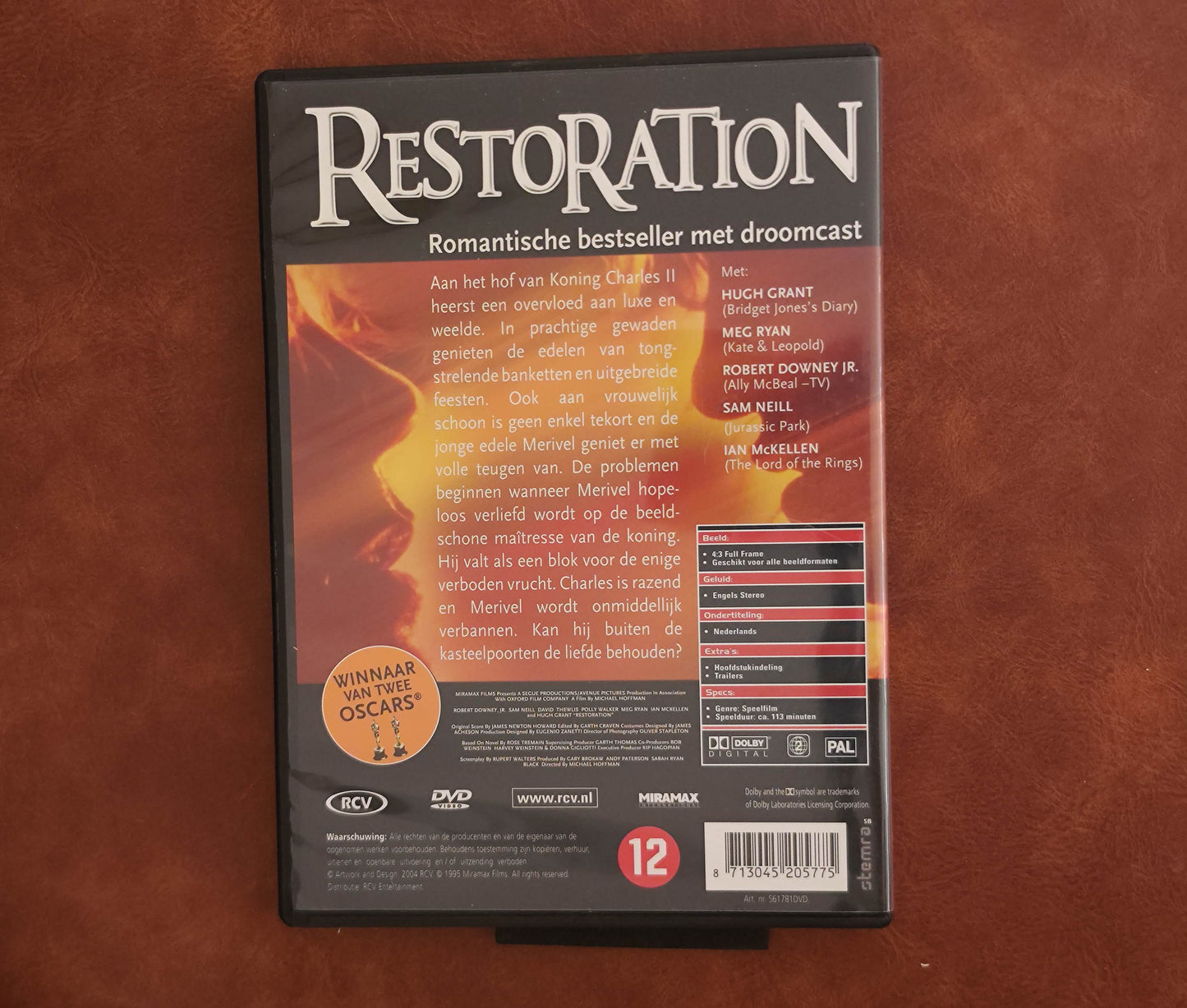 Restoration 1995 DVD Biography Jr Neill Thewlis Hoffman
