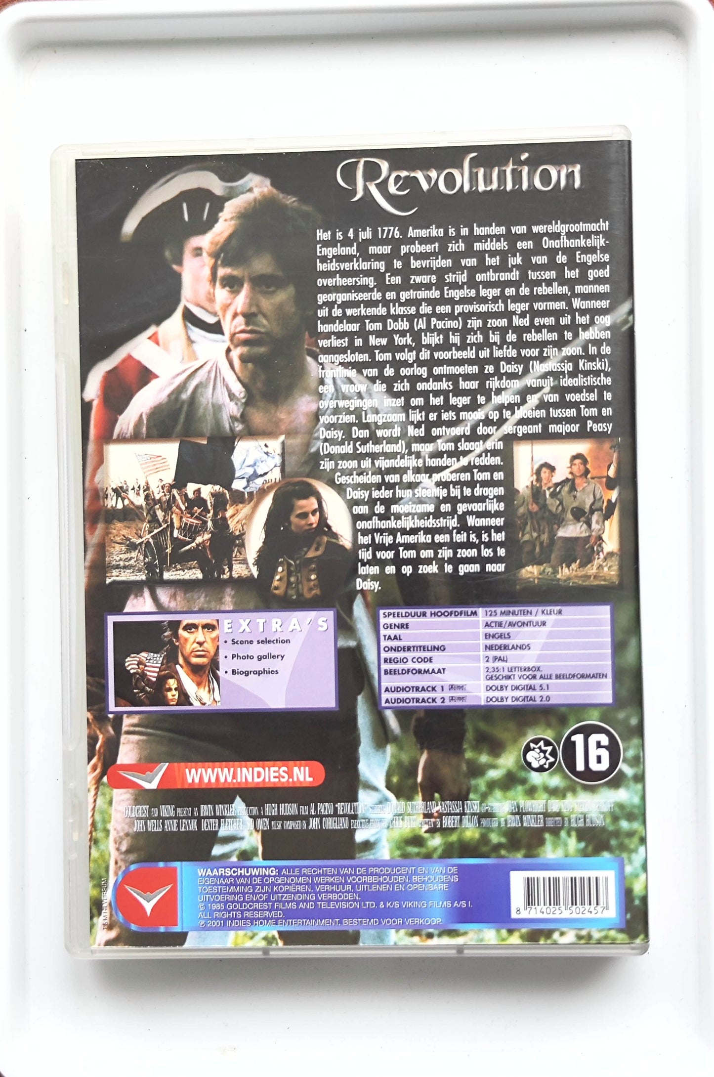 Revolution 1985 DVD Adventure Pacino Sutherland Kinski Hudson