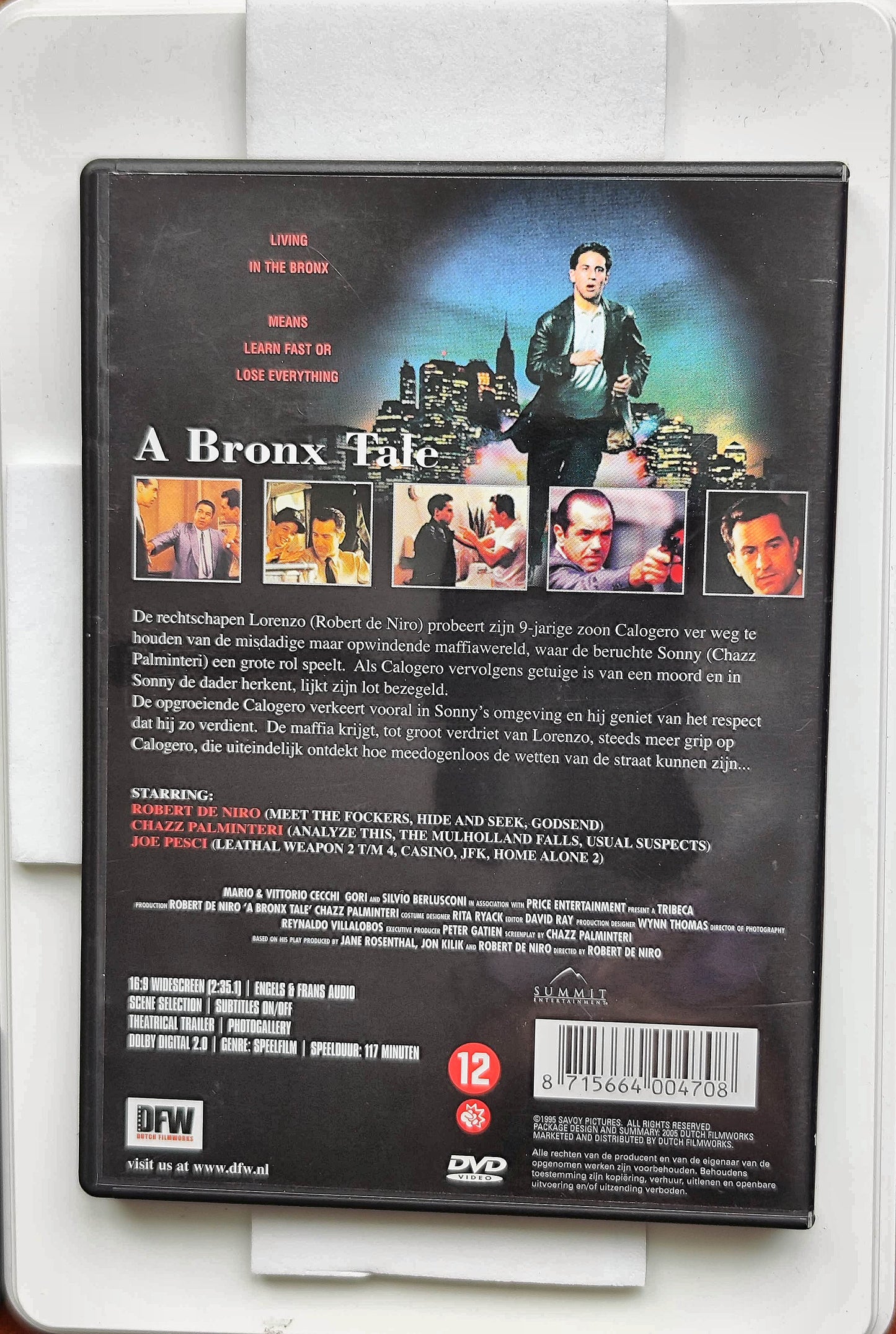 A Bronx Tale 1993 DVD Crime Niro Palminteri Brancato Niro