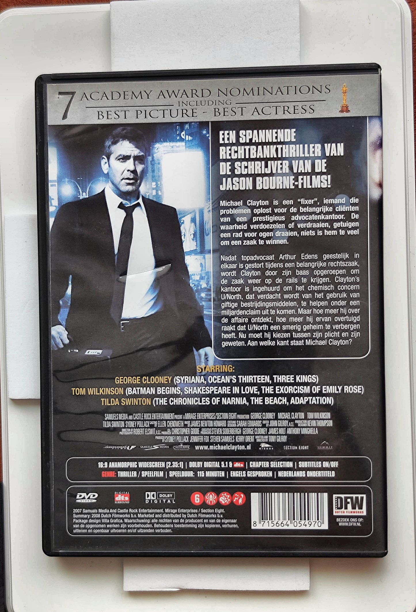 Michael Clayton 2007 DVD Crime Wilkinson O-Keefe Pollack Gilroy
