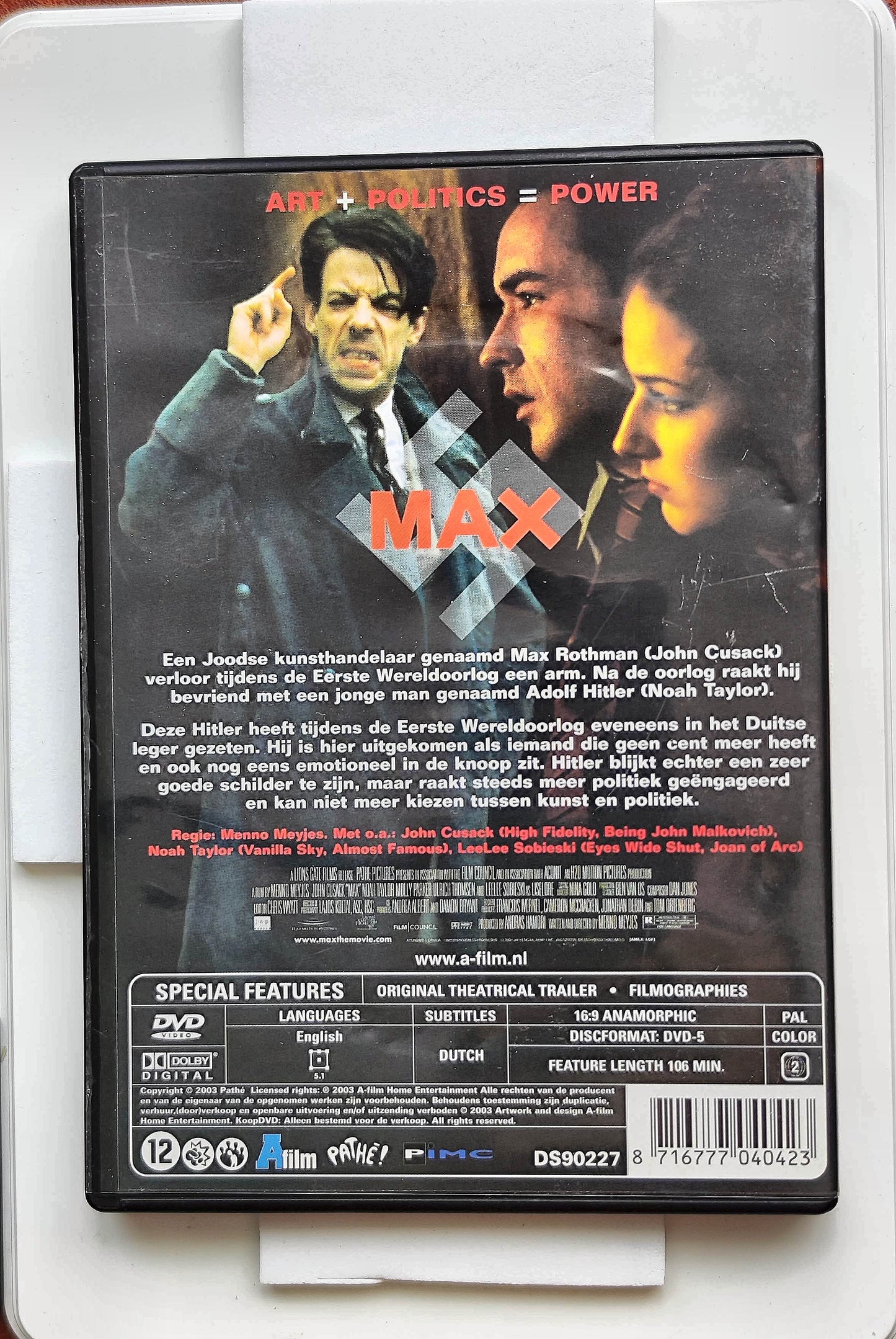 Max 2002 DVD Drama Cusack Taylor Sobieski Meyjes