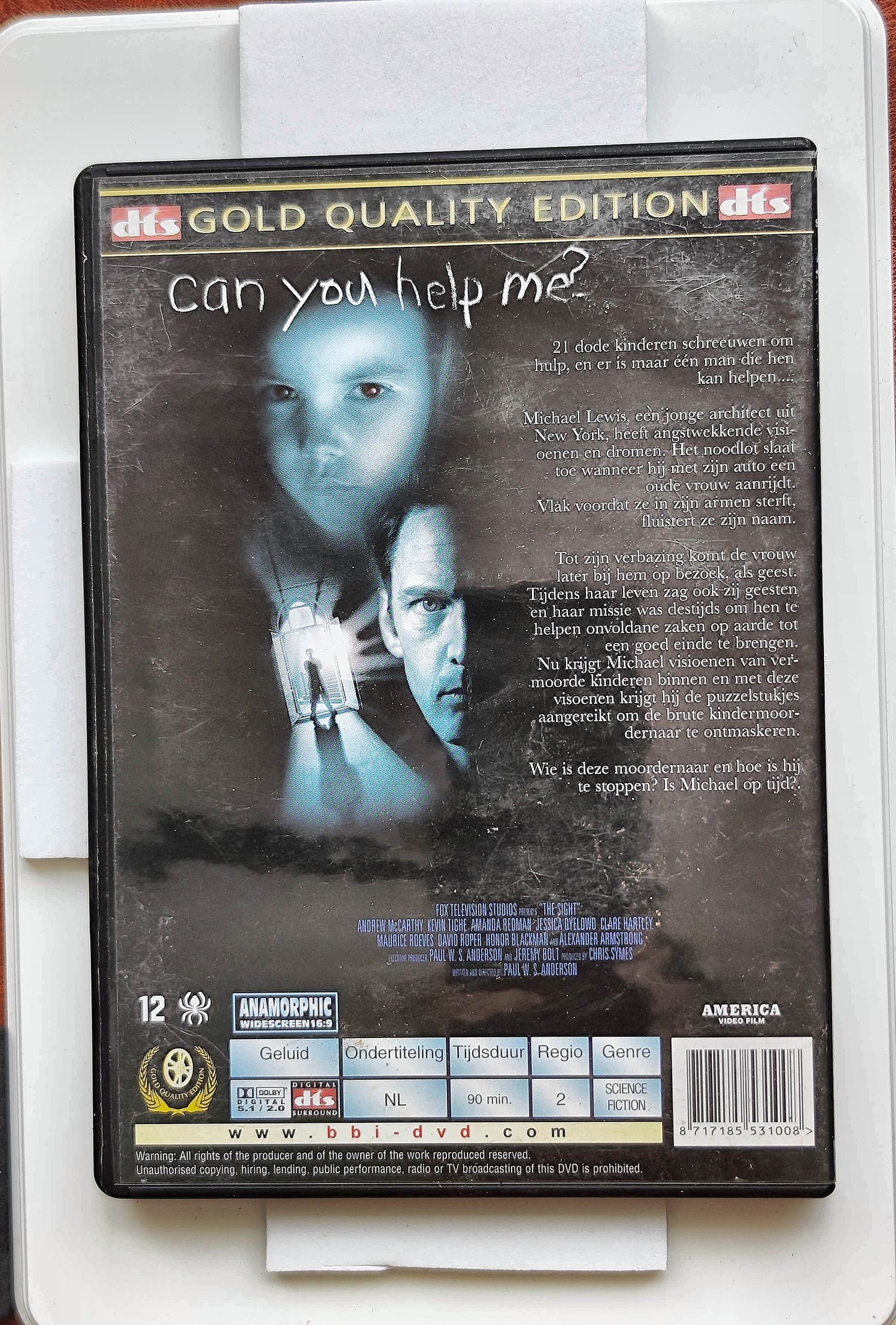 The Sight 2000 DVD Horror Mccarthy Tighe Redman Anderson