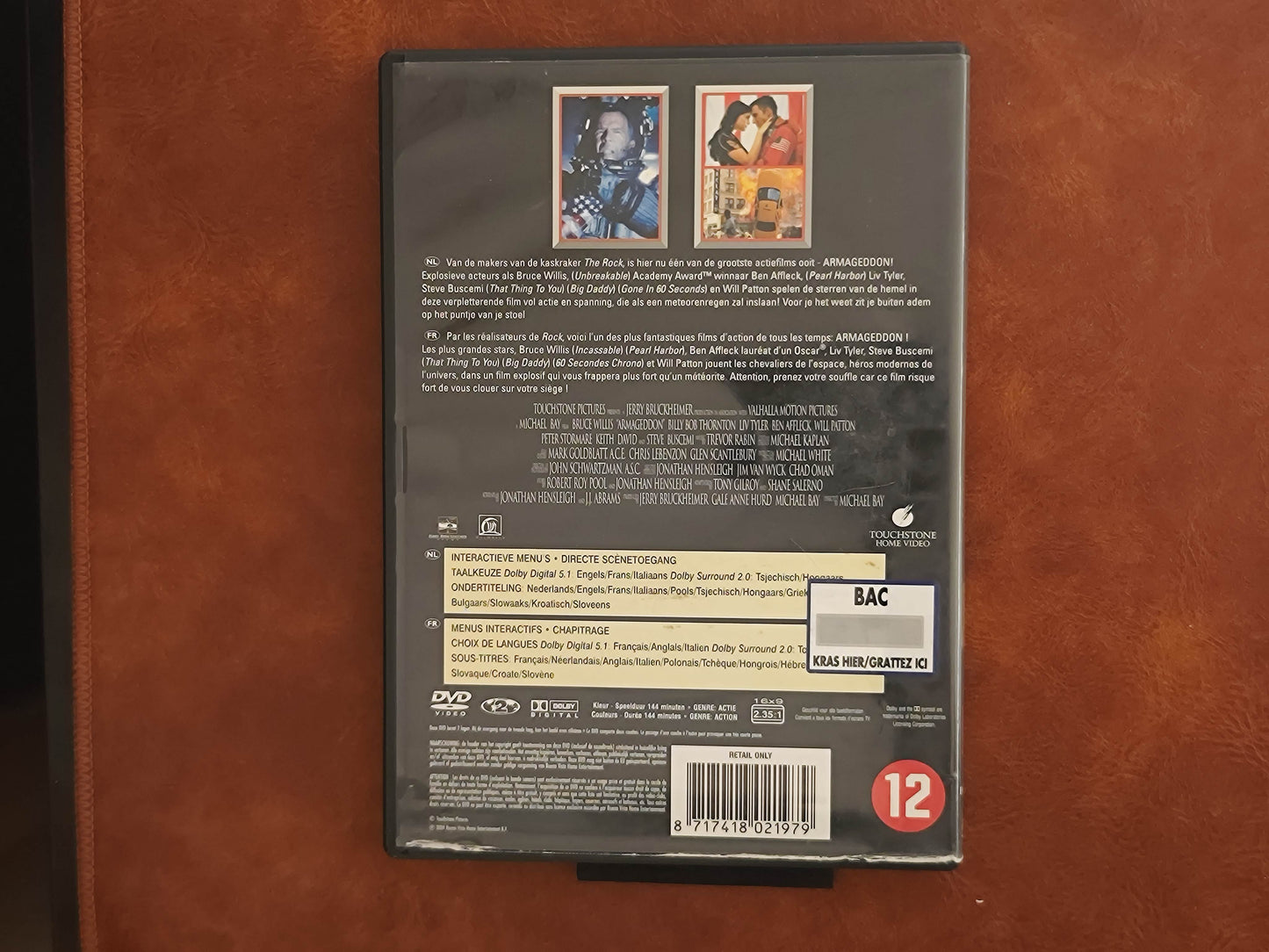 Armageddon 1998 DVD Action Willis Thornton Affleck Bay #A4