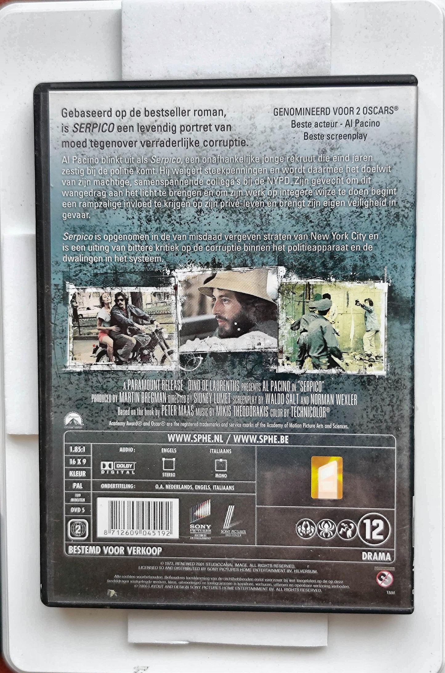 Serpico 1973 DVD Biography Pacino Randolph Kehoe Lumet