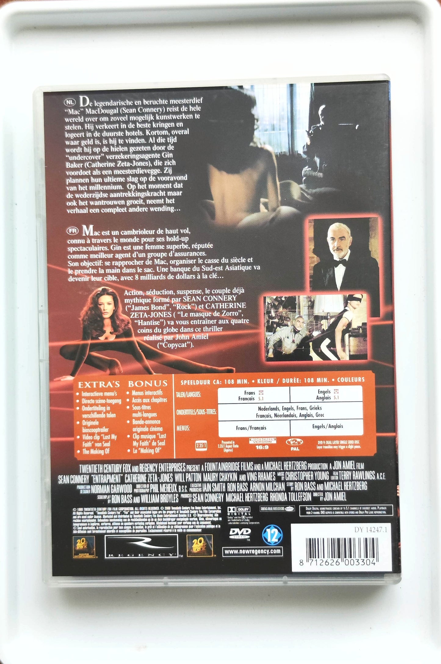 Entrapment 1999 DVD Action Connery Zeta-Jones Rhames Amiel