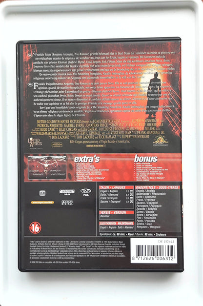 Stigmata 1999 DVD Horror Arquette Byrne Pryce Wainwright