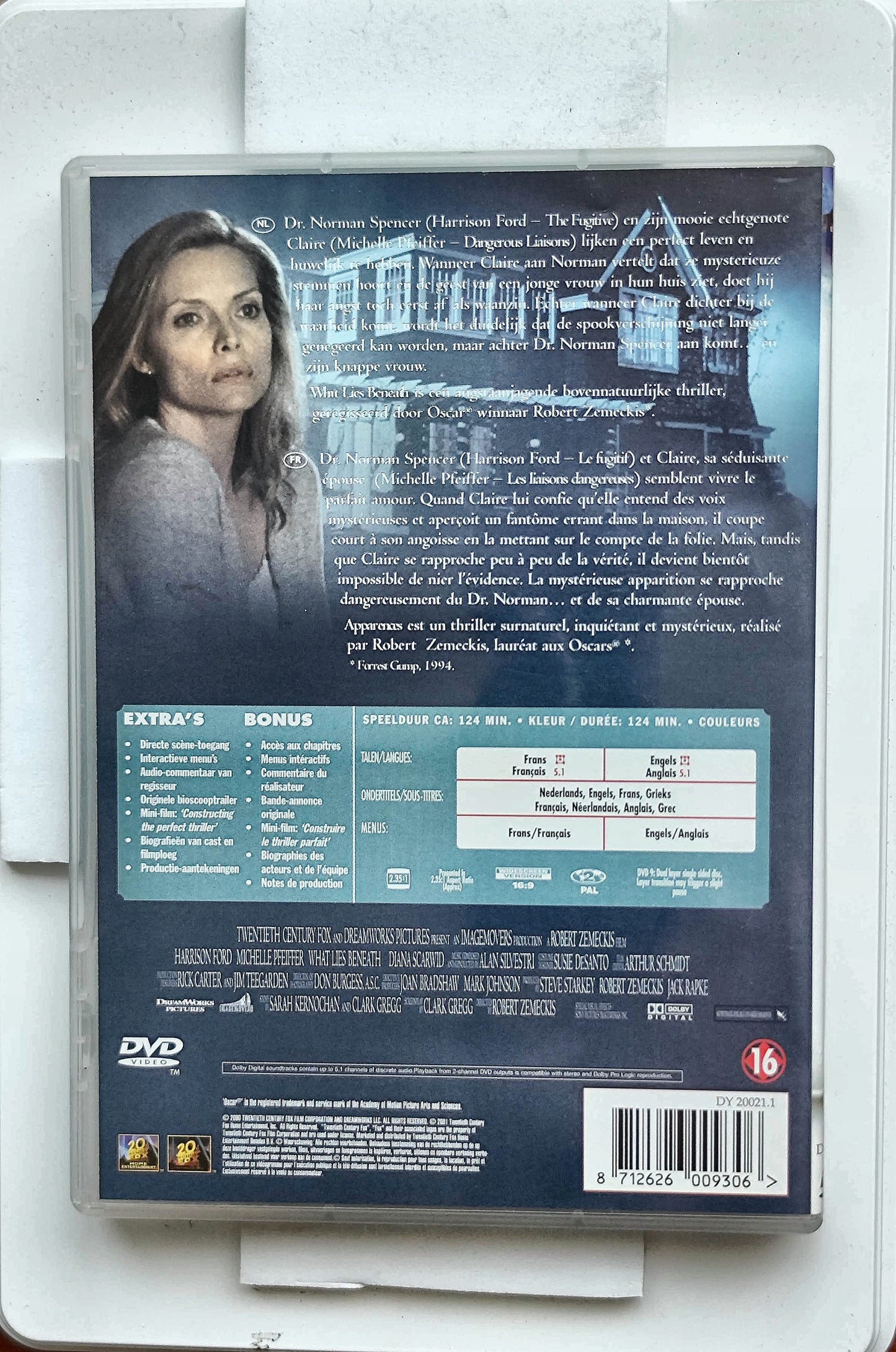 What Lies Beneath 2000 DVD Drama Pfeiffer Towne Otto Zemeckis