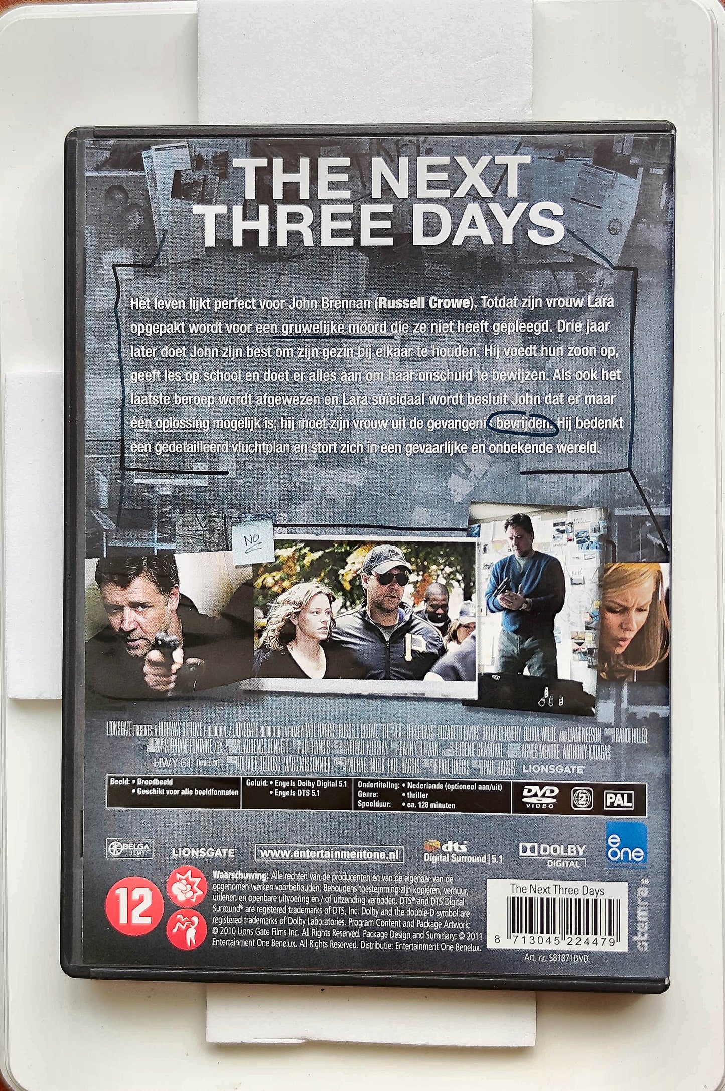 The Next Three Days 2010 DVD Action Crowe Banks Buie Haggis